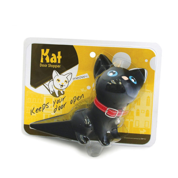 Adorable Cat Door Stopper | Black