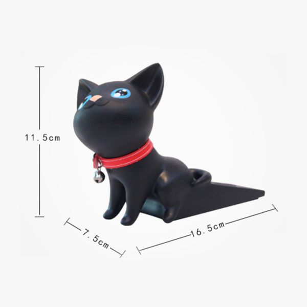 Adorable Cat Door Stopper | Black