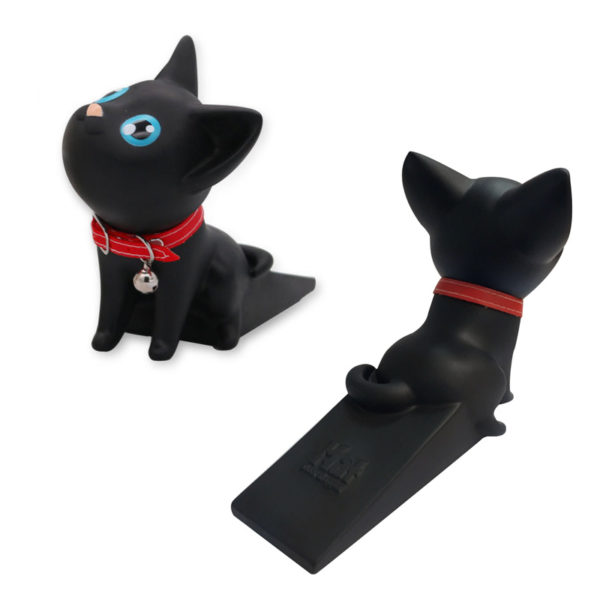 Adorable Cat Door Stopper | Black