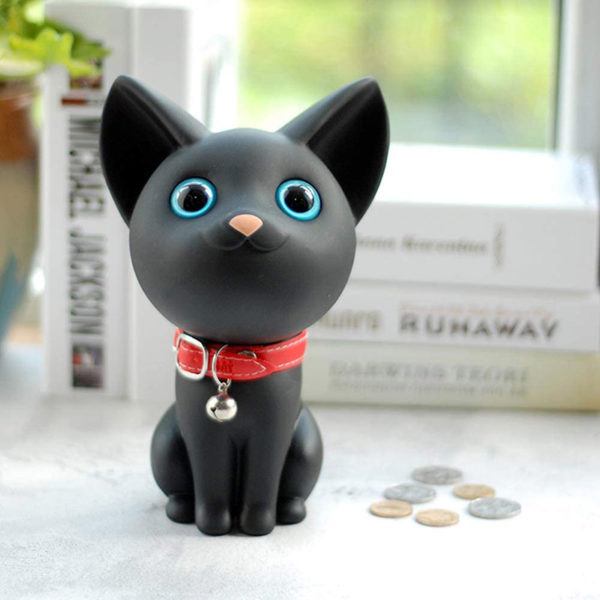 Adorable Cat Piggy Bank | Black