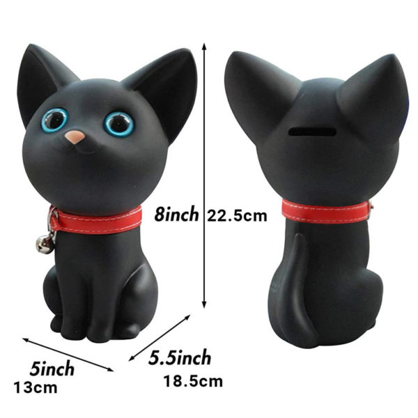 Adorable Cat Piggy Bank | Black