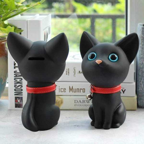 Adorable Cat Piggy Bank | Black