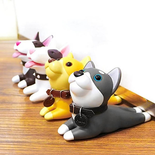 Adorable Dog Door Stopper | White