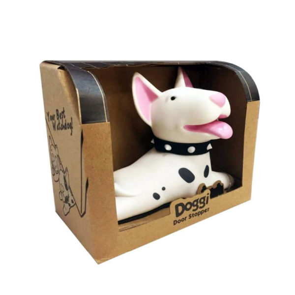 Adorable Dog Door Stopper | White