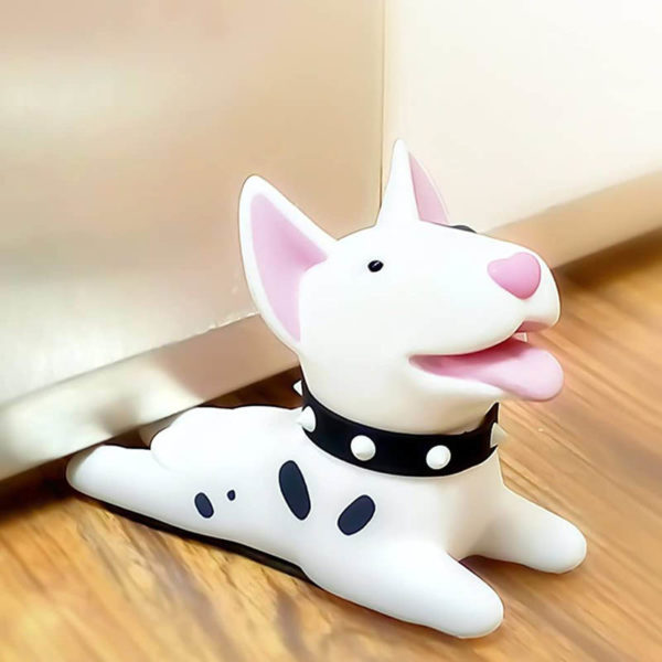 Adorable Dog Door Stopper | White