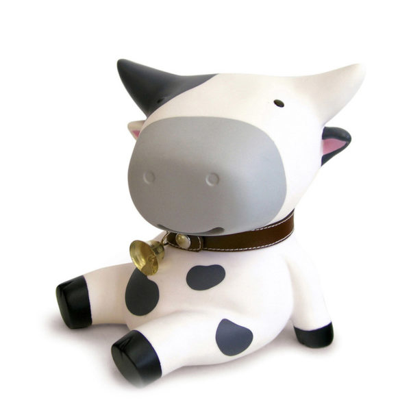 Adorable Cow Piggy Bank | White