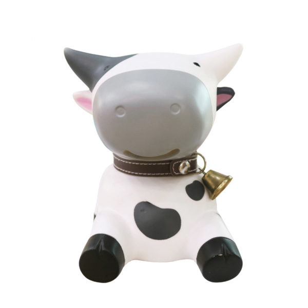 Adorable Cow Piggy Bank | White