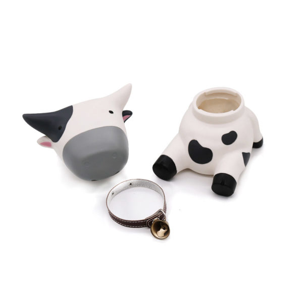 Adorable Cow Piggy Bank | White