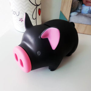 Cute piggy bank | Black