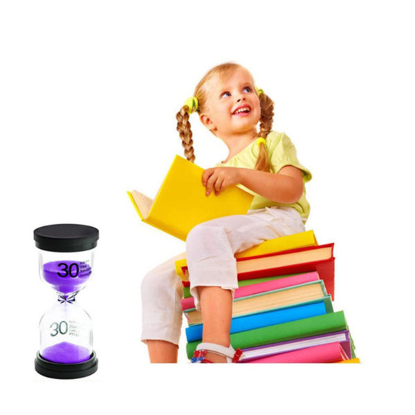 Adorable colored glass hourglass 30 min | Purple