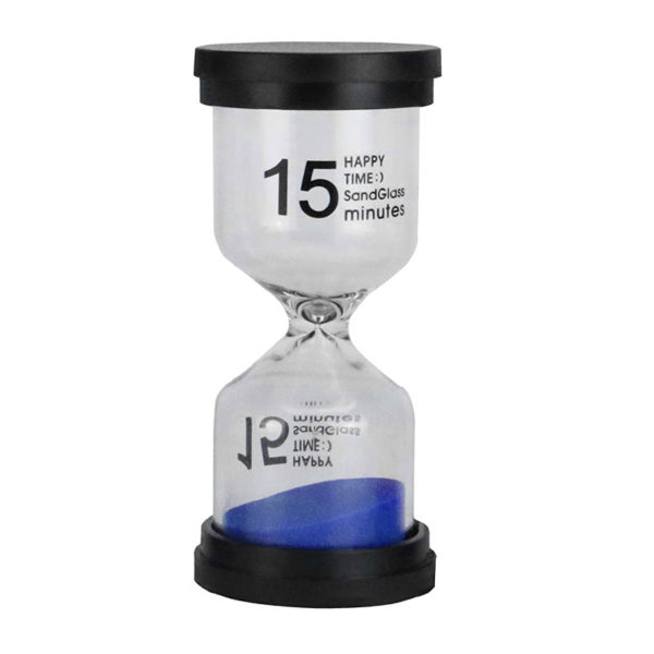 Adorable colored glass hourglass 15 min | Blue
