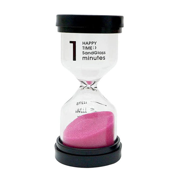 Adorable colored glass hourglass 1 min | Pink