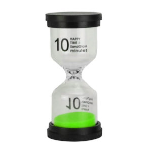Adorable colored glass hourglass 10 min | Green