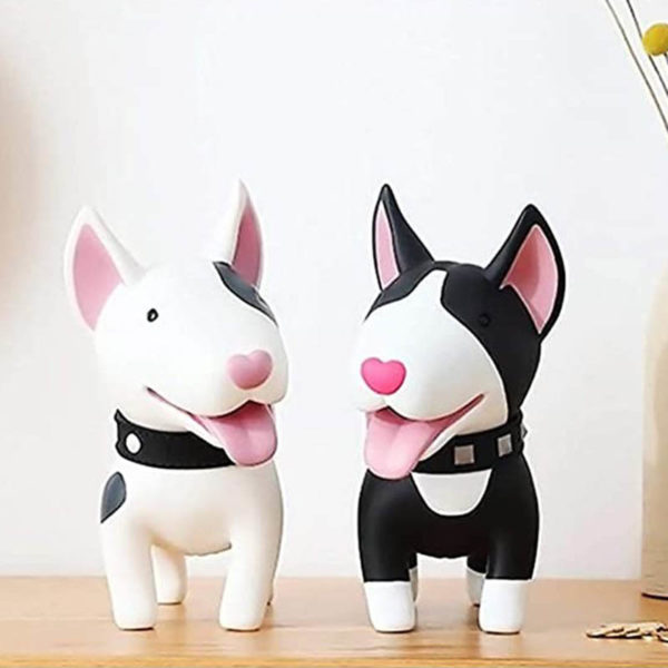 Cute piggy bank dog | White