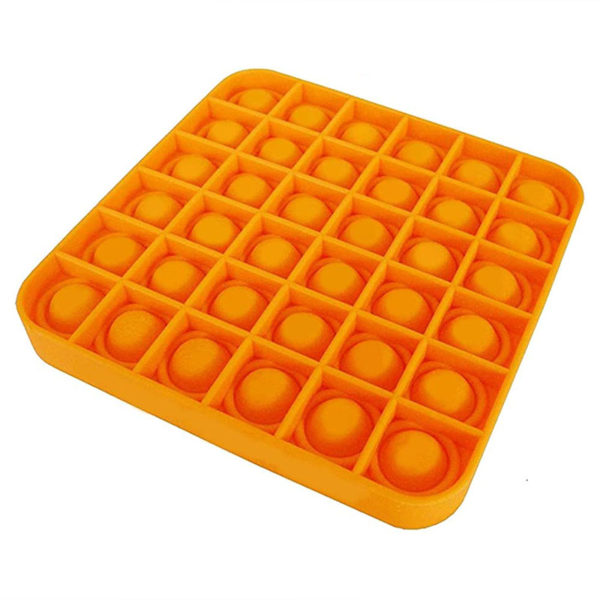 Jeu multifonction ludique “Pop” en silicone carré | Orange
