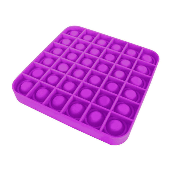 Jeu multifonction ludique “Pop” en silicone carré | Violet