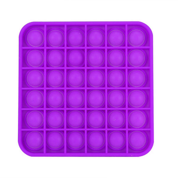 Jeu multifonction ludique “Pop” en silicone carré | Violet