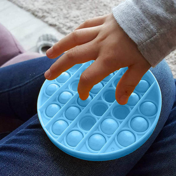 Jeu multifonction ludique “Pop” en silicone rond | Bleu