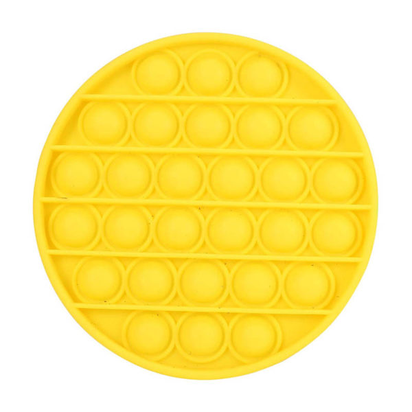 Jeu multifonction ludique “Pop” en silicone rond | Jaune