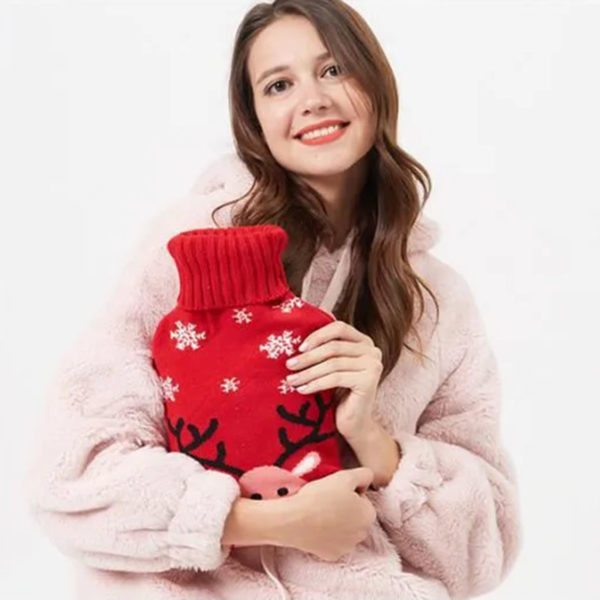 Adorable wool hot water bottle | Pink Deer