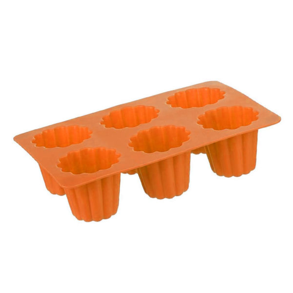 Silicone mold for 6 French cannelés | Orange