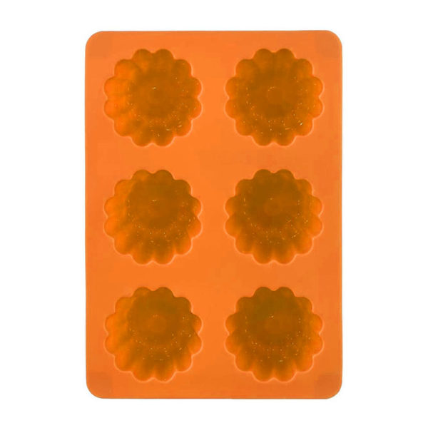 Silicone mold for 6 French cannelés | Orange