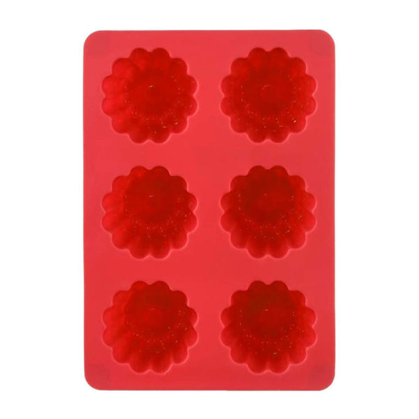 Silicone mold for 6 French cannelés | Red