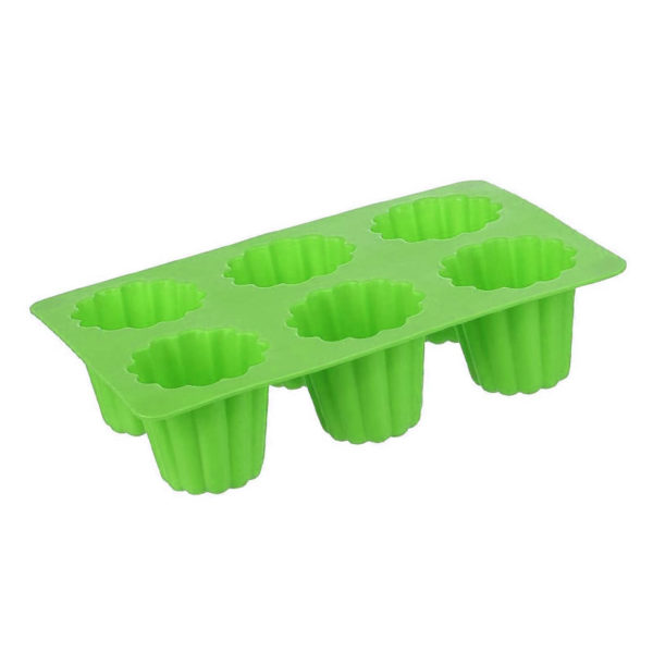 Silicone mold for 6 French cannelés | Green