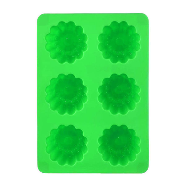 Silicone mold for 6 French cannelés | Green