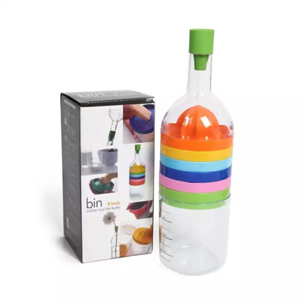 8-in-1 bottle of 8 colorful cookware