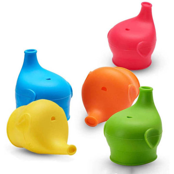 Silicone Baby Elephant Lid for Glass | Orange