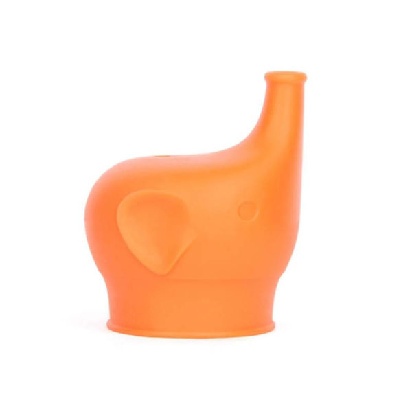 Couvercle bébé éléphant en silicone pour verre | Orange