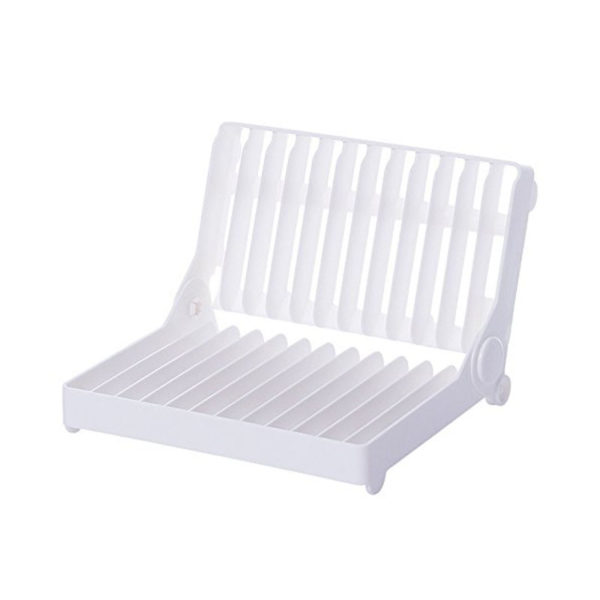 Compact Folding Mini Dish Drainer | White