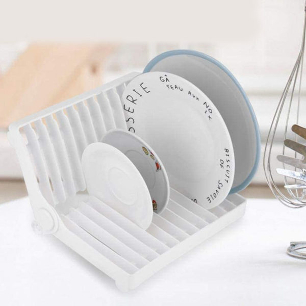 Mini égouttoir vaisselle pliable compact | Blanc