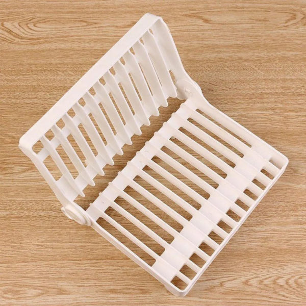 Compact Folding Mini Dish Drainer | White