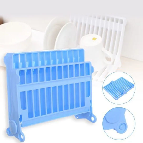 Compact Folding Mini Dish Drainer | Blue