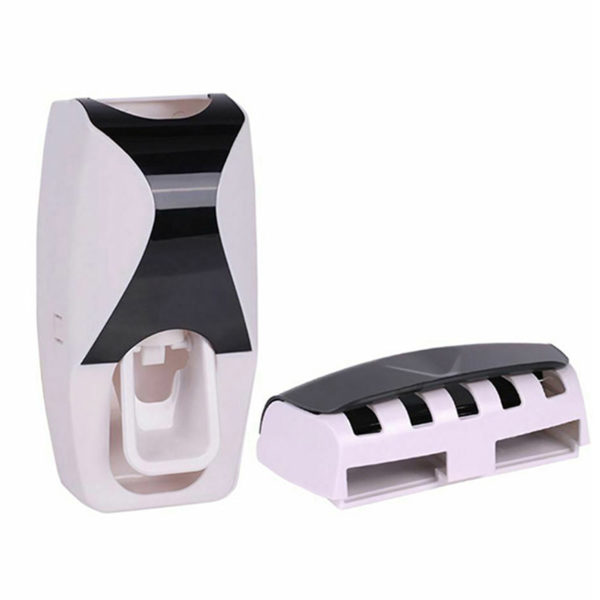 Toothpaste Dispenser and Toothbrush Holder | Black