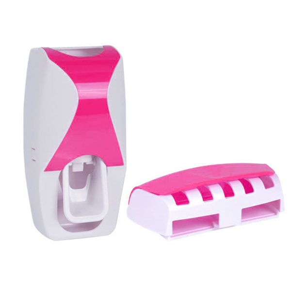 Toothpaste Dispenser and Toothbrush Holder | Pink