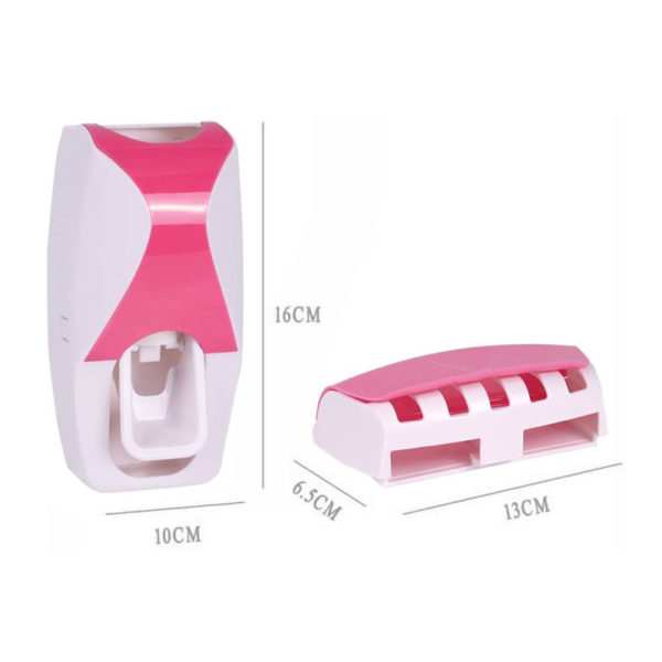 Toothpaste Dispenser and Toothbrush Holder | Pink