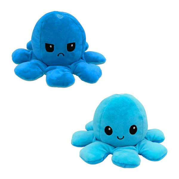 Adorable peluche pieuvre réversible géante | Bleu