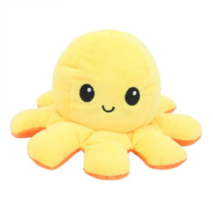 Adorable giant reversible octopus soft toy | Yellow & Orange