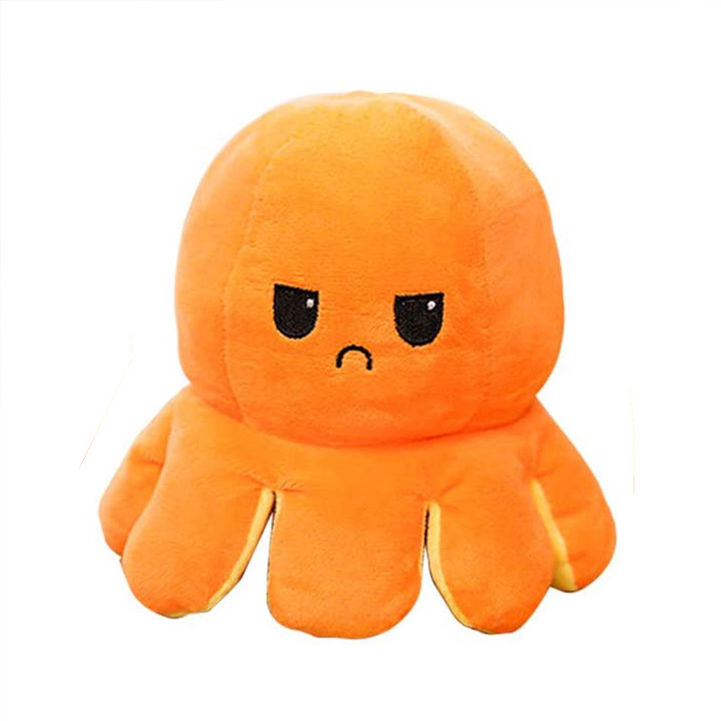 Adorable peluche pieuvre réversible géante  Jaune & Orange -   - Zunik Zunik