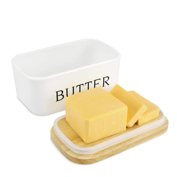 Clever ceramic butter box with knife