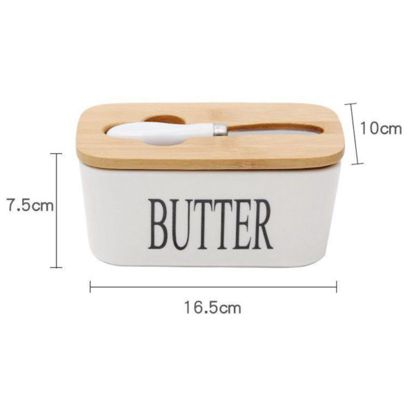 Clever ceramic butter box with knife