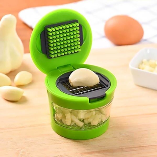 Manual multifunction garlic chopping box | Green