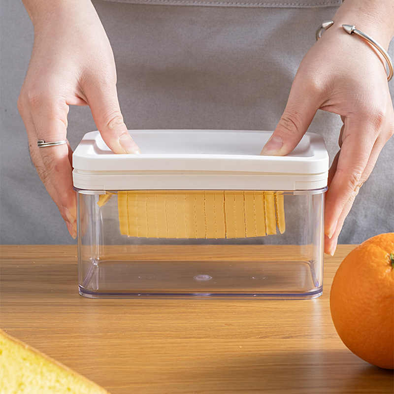 Boîte de découpe de beurre Coupe-beurre Réfrigérateur Bac à légumes  Récipient scellé de stockage avec couvercle Boîte de fractionnement de beurre  Boîte de rangement