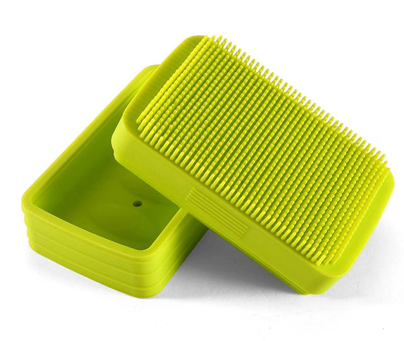 Multifunctional silicone soap box brush | Green