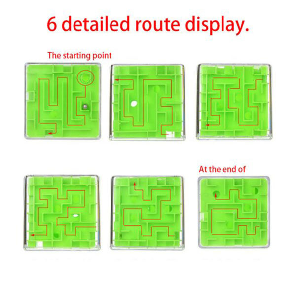 Cube de labyrinthe 3D à bille | Vert