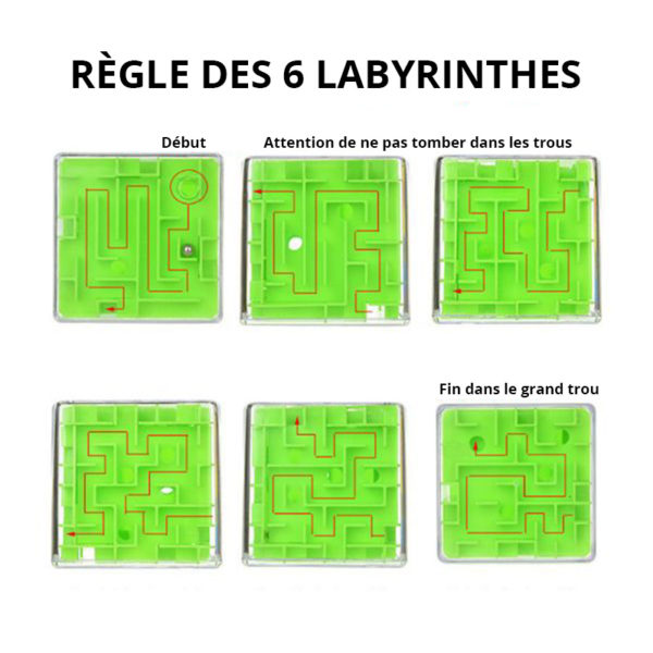 Cube de labyrinthe 3D à bille | Jaune
