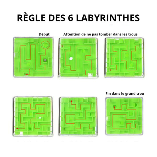 Cube de labyrinthe 3D à bille | Vert